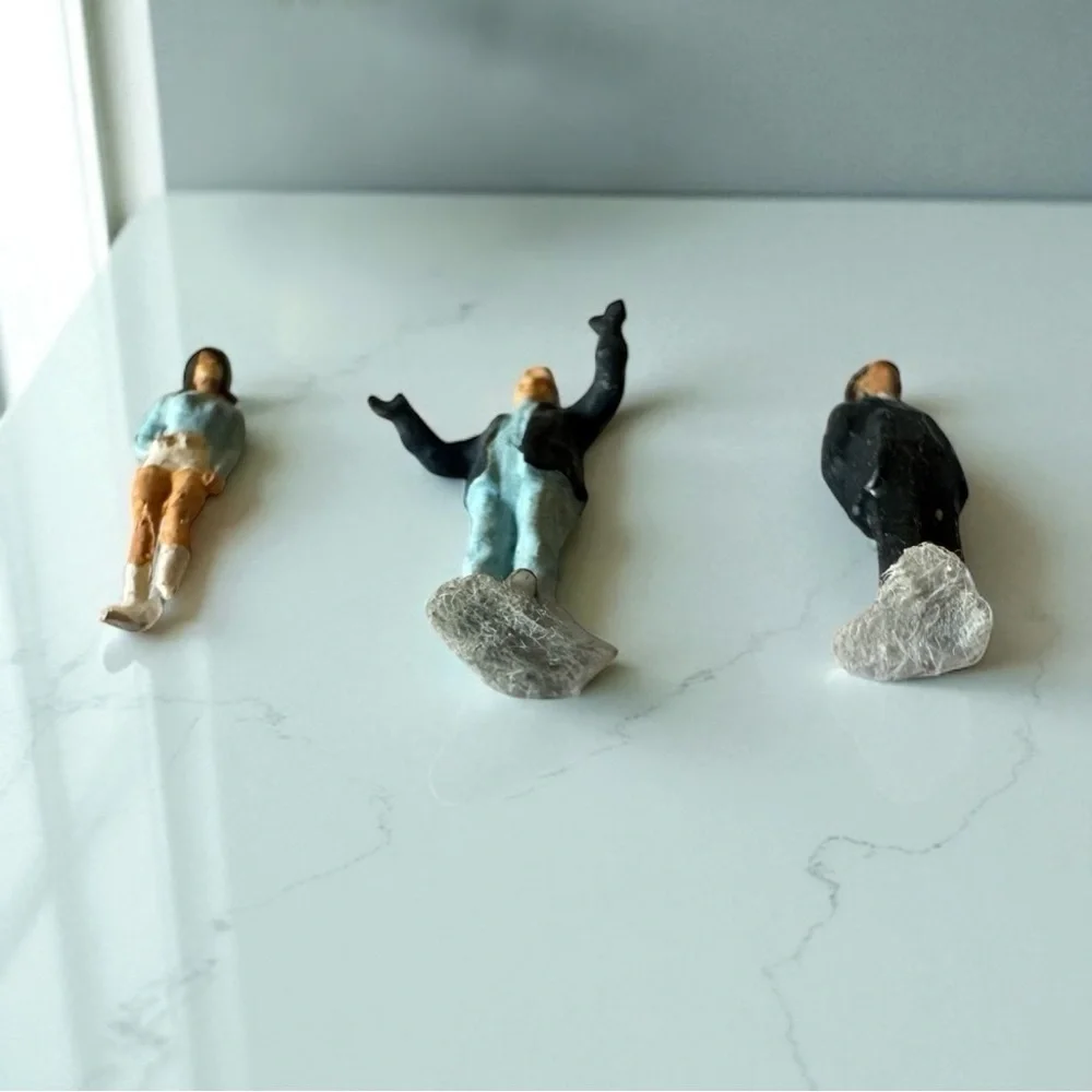 Vintage HO Scale Miniature Lot – Cars, Campers, & Handpainted Figures – Germany